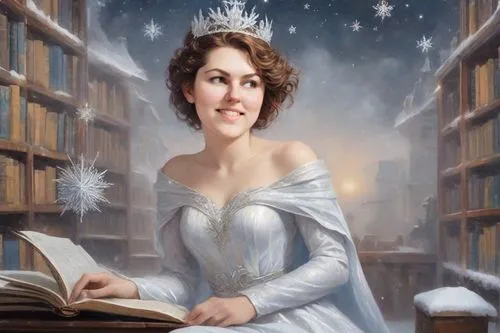 jane austen,the snow queen,queen anne,miss circassian,librarian,women's novels,fantasy portrait,elizabeth nesbit,queen of the night,la violetta,diademhäher,tiara,riopa fernandi,portrait of christi,marguerite,portrait of a woman,author,maria laach,orlovsky,white rose snow queen,Digital Art,Classicism