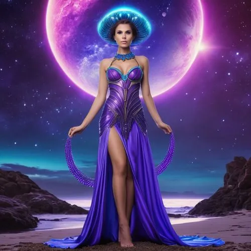 inanna,zodiac sign libra,etheria,afrofuturism,sorceress,blue enchantress,earth chakra,solara,fantasy woman,amphitrite,liliana,crown chakra,prophetess,horoscope libra,purple moon,priestess,goddess of justice,sorceresses,nakshatras,fantasy picture,Photography,General,Realistic