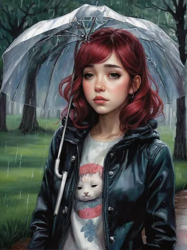 rainy day,cherry blossom in the rain,in the rain,little girl with umbrella,walking in the rain,rainy,umbrella,raincoat,girl with tree,rainy weather,rain,rainy season,light rain,fantasy portrait,world digital painting,romantic portrait,red rose in rain,portrait background,silver rain,girl portrait,Illustration,Abstract Fantasy,Abstract Fantasy 11