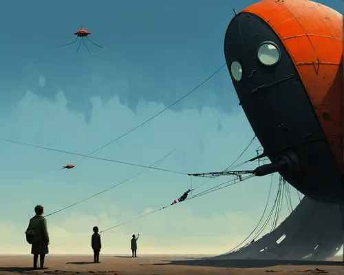 You plus one is two,airships,airship,aerostat,blimp,diving bell,gas balloon,arrival,fishing float,captive balloon,sci fiction illustration,air ship,transistor,red balloon,buoy,balloon,balloon trip,zep