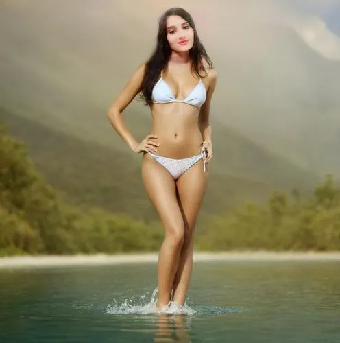 the woman is in a white bikini in the water,dyesebel,lakeisha,anfisa,tropico,natashquan,kimveer