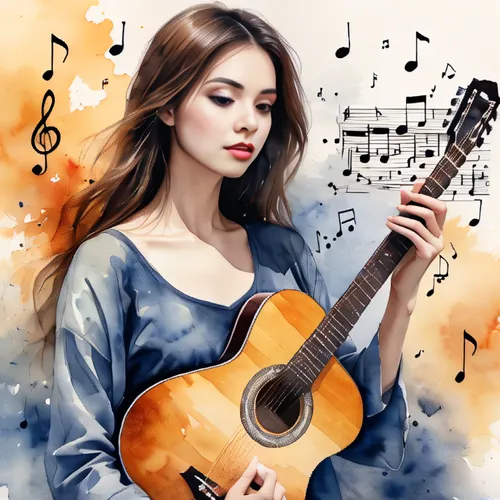 musician,guitar,classical guitar,music,concert guitar,woman playing,serenade,musical background,woman playing violin,jazz guitarist,music instruments,stringed instrument,violin woman,guitar player,folk music,buskin,playing the guitar,piece of music,music background,vector illustration