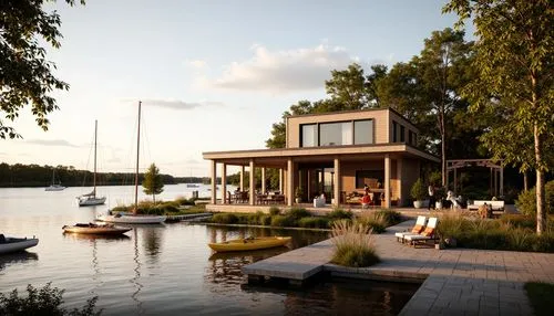 house by the water,house with lake,boat house,boathouse,houseboat,dock on beeds lake,harborfront,arkitekter,boat dock,boathouses,huizen,3d rendering,houseboats,floating huts,boat shed,summer cottage,summer house,danish house,deckhouse,waterfront