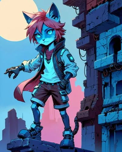 garrison,scourge,dusk background,stylish boy,maometto,furta,Illustration,Vector,Vector 10