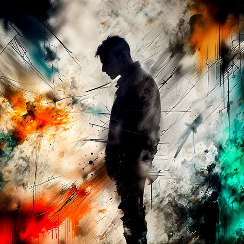 posttraumatic,numan,abstract silhouette,photo manipulation,celldweller,overlaid