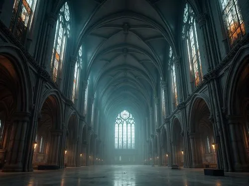 cathedral,haunted cathedral,gothic church,sanctuary,ulm minster,immenhausen,koln,nidaros cathedral,duomo,hall of the fallen,transept,cathedrals,hdr,the cathedral,markale,empty interior,cologne cathedral,3d render,postprocessing,metz,Photography,General,Realistic