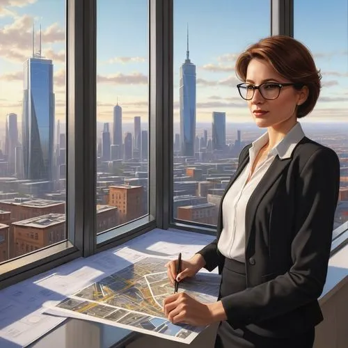 sci fiction illustration,kirienko,oscorp,secretarial,holtzman,mcquarrie,ritsuko,skyscraping,lexcorp,chyler,skyscrapers,businesswoman,modern office,business woman,skyscraper,melfi,blur office background,the skyscraper,shinra,benoist,Illustration,Realistic Fantasy,Realistic Fantasy 27