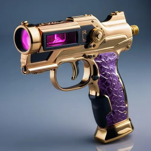 hawkmoon,grafer,popgun,air pistol,colt,derringer,gold and purple,sidearm,vintage pistol,astrascope,uzi,luger,gold paint stroke,usp,pistola,raygun,tower pistol,beretta,gjallarhorn,gunmaker,Photography,General,Realistic