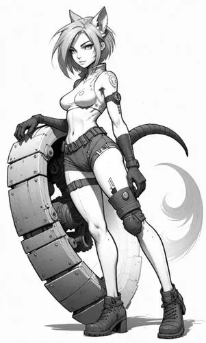 a female character that is holding onto a wheel,monowheel,segways,mangle,segway,daiko,roped,Design Sketch,Design Sketch,Detailed Outline