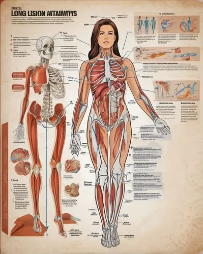 female anatomy lesson in highschool , anatomy eduction,human body anatomy,muscular system,human anatomy,medical illustration,medical concept poster,anatomical,anatomy,the human body,human digestive sy