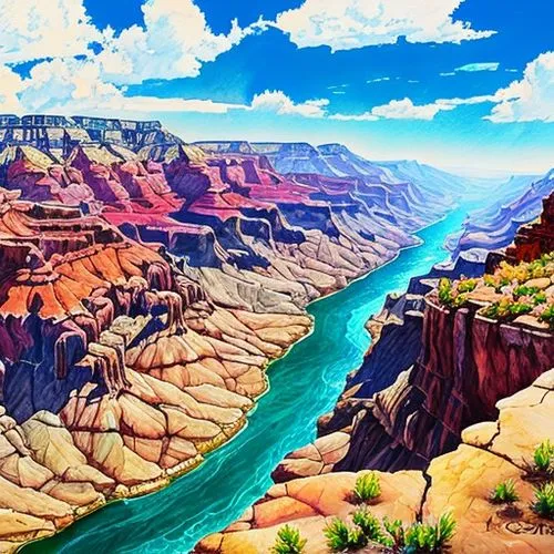 Create an image of the Grand Canyon with a futuristic concept
,grand canyon,canyon,arizona,landscape background,fairyland canyon,desert desert landscape,navajo bay,panoramic landscape,rio grande river