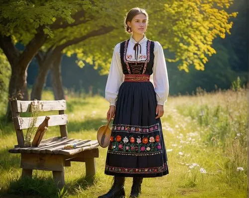 folk costume,folk costumes,russian folk style,country dress,traditional costume,ukrainian,bavarian swabia,sound of music,lapponian herder,bavarian,girl in a long dress,russian traditions,bulgarian,germanic tribes,small münsterländer,women clothes,bavaria,east-european shepherd,bucovina,lithuania,Illustration,Japanese style,Japanese Style 10