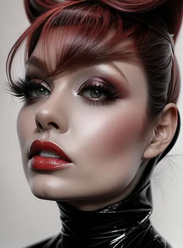 airbrush,airbrushed,vasilescu,vintage makeup,vampire woman,vampire lady,catwoman,derivable,airbrushing,viveros,rankin,redhead doll,bloodrayne,fantasy portrait,latex,painted lady,vamped,darth talon,contoured,black widow