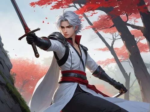 kado,swordsman,xing yi quan,wuchang,yi sun sin,inari,hwachae,japanese sakura background,ginko,samurai,archer,sanshin,kenjutsu,male elf,sward,autumn background,xun,sakura background,wushu,swordswoman,Conceptual Art,Fantasy,Fantasy 03