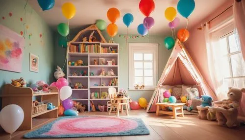 kids room,the little girl's room,children's room,baby room,children's bedroom,nursery decoration,children's interior,boy's room picture,nursery,playroom,playrooms,playing room,children's background,kidspace,room newborn,little girl with balloons,colorful balloons,great room,corner balloons,rainbow color balloons,Conceptual Art,Daily,Daily 07