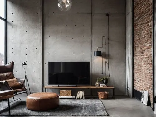 exposed concrete,concrete ceiling,modern minimalist lounge,cassina,modern decor,scandinavian style,Photography,General,Realistic