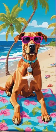 beach dog,dog illustration,american pit bull terrier,american staffordshire terrier,stray dog on beach,black mouth cur,staffordshire bull terrier,bull terrier (miniature),red dog,salty dog,jack russel,vector illustration,rhodesian ridgeback,lifeguard,dogo sardesco,jack russell,beach background,vizsla,pit bull,pinscher,Conceptual Art,Oil color,Oil Color 14