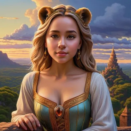 rapunzel,belle,disneyfied,disney character,zira,fantasy portrait,eilonwy,katara,serafina,tiana,esmeralda,storybook character,fantasy picture,disney,nala,vasilisa,ellinor,princess anna,disneyfication,ursa,Illustration,Realistic Fantasy,Realistic Fantasy 27