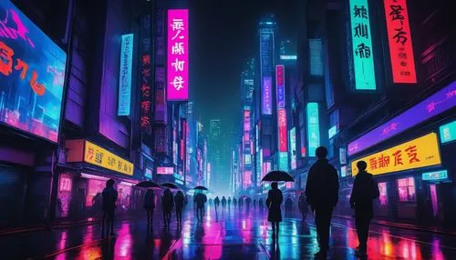 shinjuku,tokyo,shanghai,taipei,tokyo city,cyberpunk,kowloon,hong kong,colorful city,neon arrows,tokyo ¡¡,neon lights,osaka,vapor,shibuya,neon,fantasy city,hk,neon light,chongqing,Illustration,Retro,Retro 04