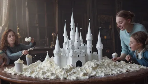 whipped cream castle,ice castle,fairy tale castle,royal icing,candlemaker,marshmallow art,model making,fairytale castle,castles,disney castle,3d fantasy,paper art,drip castle,sugar house,cinderella's castle,snow house,knight's castle,confection,castle of the corvin,building sets,Photography,Documentary Photography,Documentary Photography 27