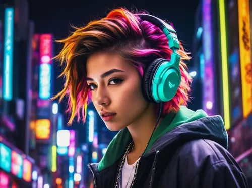 cyberpunk,cyberpunks,dj,music background,electropop,neon lights,sonika,akanishi,neon light,muzik,headphone,anime boy,sennheiser,tracer,headphones,kira,listening to music,beats,neon,neon colors,Art,Classical Oil Painting,Classical Oil Painting 23