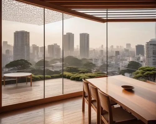 japanese-style room,oticon,window view,bamboo curtain,wooden windows,glass window,asian architecture,glass wall,window sill,transparent window,sky apartment,window curtain,modern office,roof landscape,structural glass,japan's three great night views,glass roof,verandah,ryokan,penthouses,Conceptual Art,Daily,Daily 34