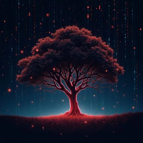 red tree,magic tree,tree of life,colorful tree of life,isolated tree,tree