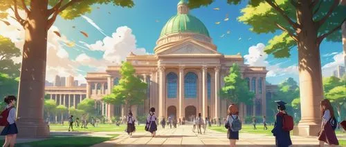 univerity,euphonious,euphonium,bascom,violet evergarden,tsumugi kotobuki k-on,symphonia,nodame,nouaimi,the city of mozart,saitou,uob,prefecture,shirayuki,aquarion,background design,universitaire,school of athens,school design,arrietty,Illustration,Japanese style,Japanese Style 03