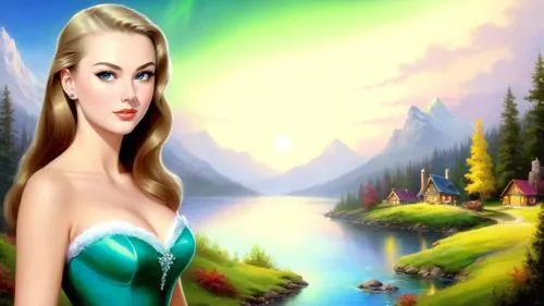 celtic woman,cartoon video game background,beleriand,etheria,tinkerbell,faires