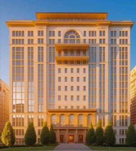 an image of an art deco building that is in a very nice setting,kempinski,borgata,largest hotel in dubai,rotana,grand hotel europe,corinthia,grand hotel,dragon palace hotel,potawatomi,renaissance towe