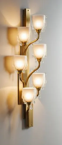 wall sconce 
with textures white glass
finish in antique brass
with candelabra bulb
with back plate same as on picture
,a wall mounted light with six lights on it,wall light,sconces,sconce,wall lamp,e