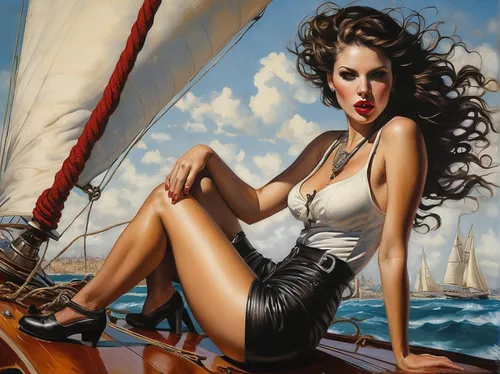 girl on the boat,sailing,sailing-boat,seafaring,sailing boat,the sea maid,sail boat,sea sailing ship,scarlet sail,brown sailor,sail ship,sailboat,sailer,sailing ship,sails,yacht racing,sailing vessel,sailing yacht,sail,sea fantasy,Illustration,Realistic Fantasy,Realistic Fantasy 10