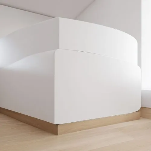 crear un renderizado minimalista, con piso ceramico de 60x60 cm blanco, muebles en madera y metal, encimera de cocina de marmol negro
no colocar sombra, las camas deben ser con sabanas marrones , los 