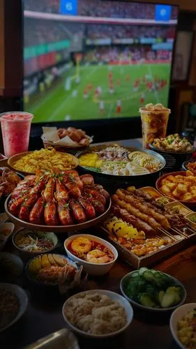 super bowl,national football league,food platter,seafood platter,nfl,football fan accessory,international rules football,sports wall,football,touch football (american),platter,dinner tray,cajun food,thanksgiving background,buffet,feast,appetizers,sports game,sausage platter,jumbo shrimp