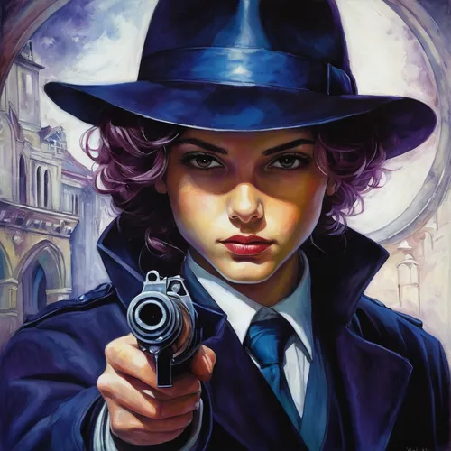 girl with gun,girl with a gun,woman holding gun,detective,clue and white,spy,policewoman,secret agent,agent 13,femme fatale,inspector,investigator,holding a gun,agent,gunfighter,spy visual,mafia,pistols,private investigator,gunpoint,Illustration,Realistic Fantasy,Realistic Fantasy 30