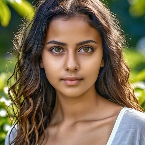 Uma jovem mulher com cabelos longos lisos pele morena olhos puxadinho, no jardim florido ,pragathi,indian girl,bangladeshi,indian,riya,nilima,vaishnavi,ruchika,akhila,thahane,akshaya,aasiya,nirvikalpa