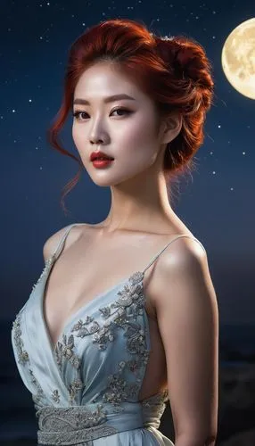 the sea maid,hara,rainie,moonda,younha,moon and star background,Photography,General,Natural