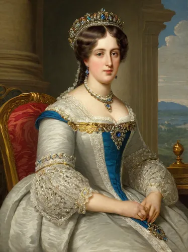 elizabeth ii,portrait of a woman,victoria,diademhäher,queen anne,portrait of a girl,cepora judith,franz winterhalter,prussian asparagus,elizabeth i,isabella grapes,jane austen,riopa fernandi,brazilian monarchy,female portrait,tiara,almudena,goura victoria,monarchy,la violetta,Illustration,Paper based,Paper Based 01