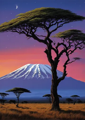 Craft a romantic poem inspired by the majestic beauty of Mount Kilimanjaro.,mount kilimanjaro,kilimanjaro,volcanic landscape,east africa,mount fuji,serengeti,japan landscape,fuji mountain,mt fuji,moun