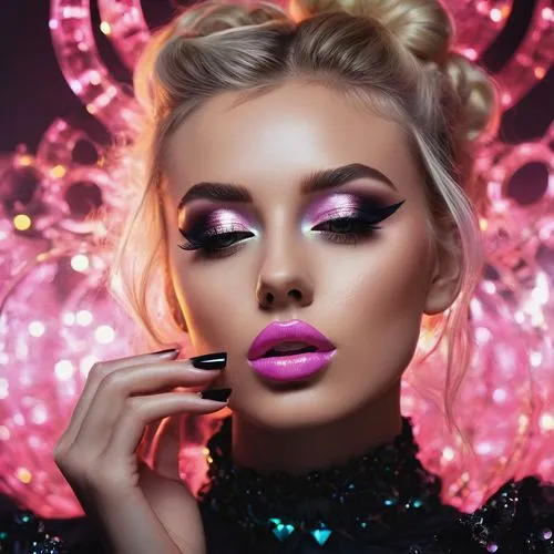 neon makeup,glammed,makeup artist,cosmetic brush,eyes makeup,makeup,expocosmetics,women's cosmetics,cosmetics,glam,makeup brush,jeffree,pink glitter,airbrushed,vintage makeup,ulta,perrie,glamorized,applying make-up,glamorizing,Photography,General,Fantasy