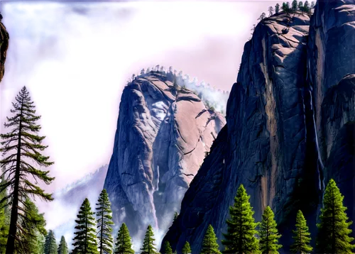 giant mountains,rivendell,mountain scene,mountains,mountainsides,mountainous landscape,tirith,mountain landscape,mountain plateau,mountain range,spruce forest,cliffsides,cartoon video game background,karst landscape,half dome,mountain ranges,cypresses,mountain world,salt meadow landscape,high mountains,Conceptual Art,Fantasy,Fantasy 06