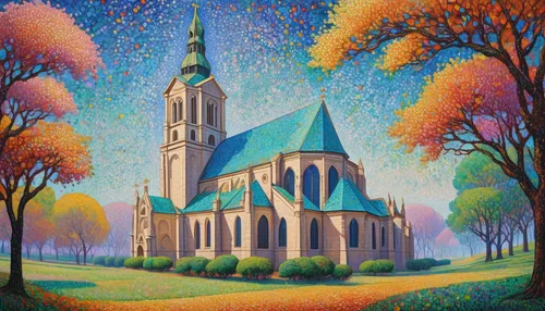 church painting,fredric church,cathedral,gothic church,evangelical cathedral,basilica,church,matthias church,church faith,churches,steeple,francis church,black church,motif,notre dame de sénanque,notre-dame,nidaros cathedral,church of christ,the cathedral,church towers,Conceptual Art,Daily,Daily 31