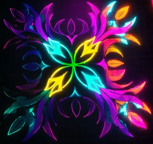 some lights are being lit up and glowing,floral rangoli,flowers png,diwali background,neon body painting,kaleidoscope art,rangoli,Unique,Design,Logo Design