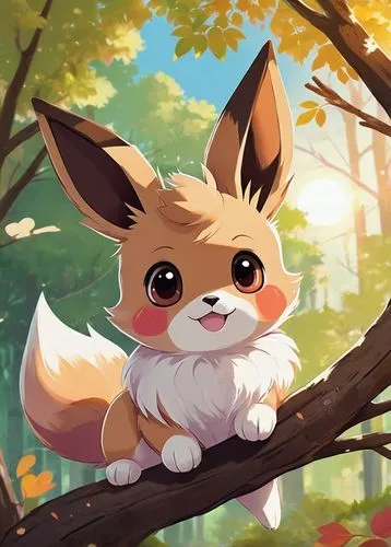 eevee,cute fox,adorable fox,fennec,little fox,pichu,tsunoda,autumn icon,outfox,renard,chua,a fox,autumn background,pancham,fox,fennec fox,hipotecario,maple,garrison,yuhina,Illustration,Japanese style,Japanese Style 06