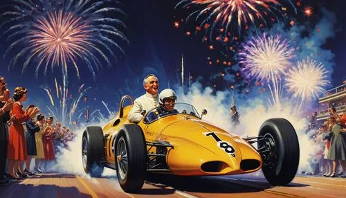 morgan electric car,mcquarrie,indycar,speedster,colescott,sidecars,capodanno,autopia,ratzenberger,hny,american sportscar,nuvolari,spyder,pescarolo,automobile racer,caractacus,fireworks background,mcquary,andretti,champcar,Illustration,Retro,Retro 10