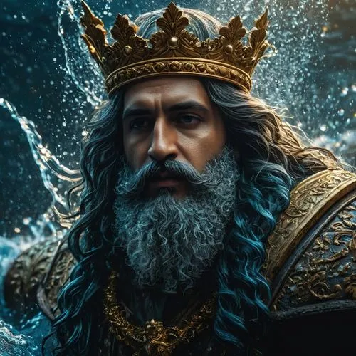 god of the sea,poseidon,sea god,poseidon god face,aquaman,thorin,king lear,king arthur,king caudata,neptune,odin,the man in the water,king david,viking,biblical narrative characters,king ortler,king,vikings,el mar,king crown,Photography,General,Fantasy