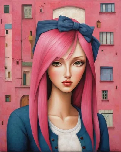 portrait of a girl,girl portrait,young woman,girl in a long,pink ribbon,girl with bread-and-butter,ann margarett-hollywood,city ​​portrait,painter doll,girl with cloth,selanee henderon,art painting,louise,woman thinking,girl wearing hat,pink lady,the girl's face,artist doll,eglantine,italian painter,Art,Artistic Painting,Artistic Painting 29