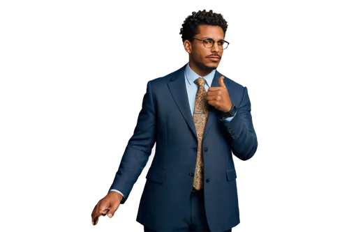 Male, African American, historical figure, 40s, suit, tie, glasses, Afro hair, mustache, serious expression, hands clasped together, standing, confident posture, warm lighting, shallow depth of field,