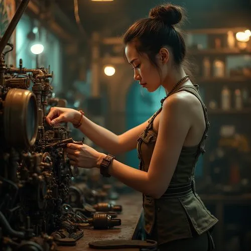 girl at the computer,xiaofei,yifei,yingjie,xiaohui,mechanic