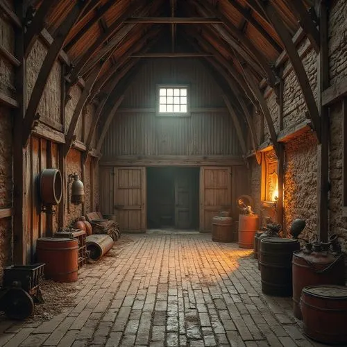 cellar,inglenook,wine barrel,dandelion hall,wooden floor,wine barrels,stables,horse stable,distillery,medieval,winery,the threshold of the house,castle iron market,barnholt,barrelhouse,cooperage,commandery,storeroom,hayloft,entrance hall,Photography,General,Realistic